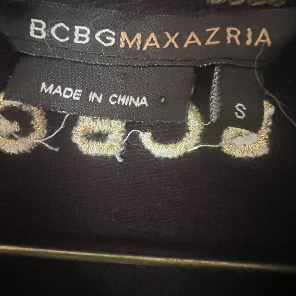BCBG Maxazria Y2K Full Zip Black Gold Track Jacket - Picture 3 of 3